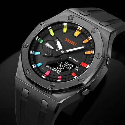 Premium Analog Digital Wrist Watch with Silicone Strap