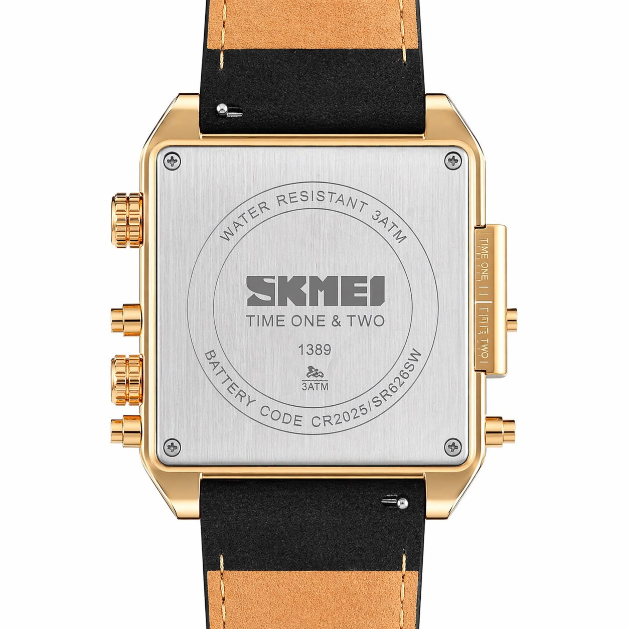 Multi Display Analog Digital Wrist Watch with Leather Strap For Men