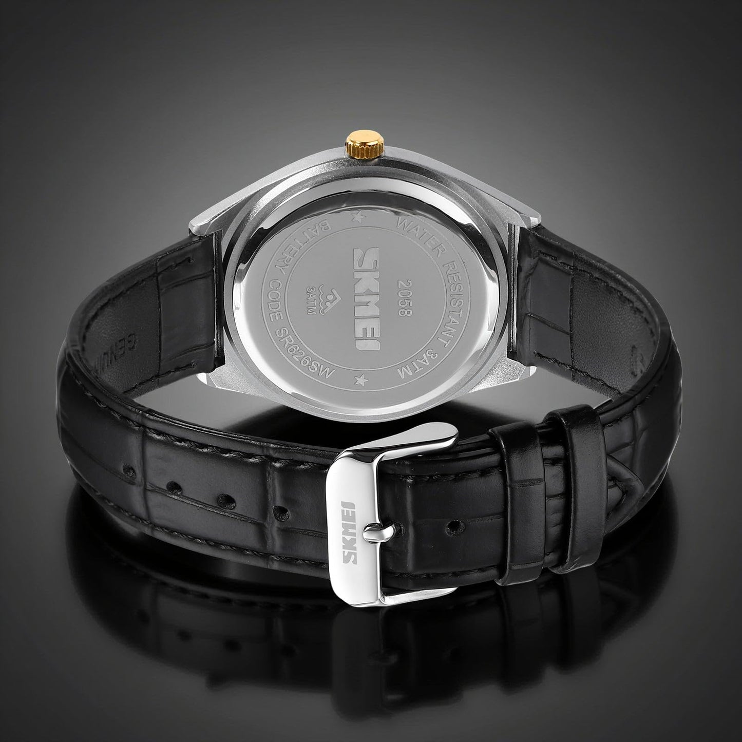 Luxury Celestial Quartz Wristwatch Embossed Leather Band with Crystal Star Dial
