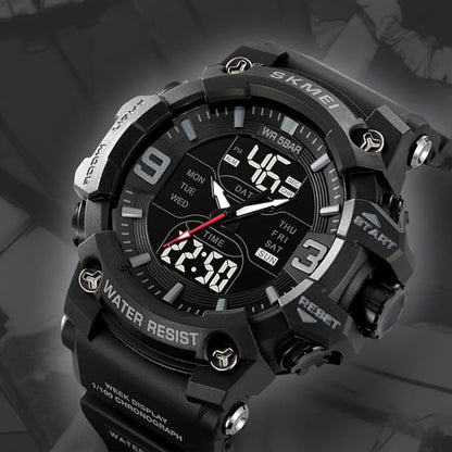 Rugged Analog Digital Sports Watch for Men with Multi Function Display and Outdoor Style