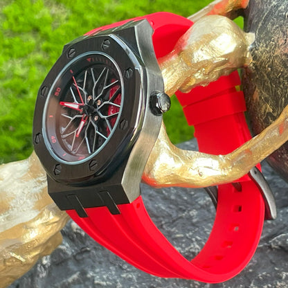 Spinning Wheel Skeleton Dial Luxury Analog Watch