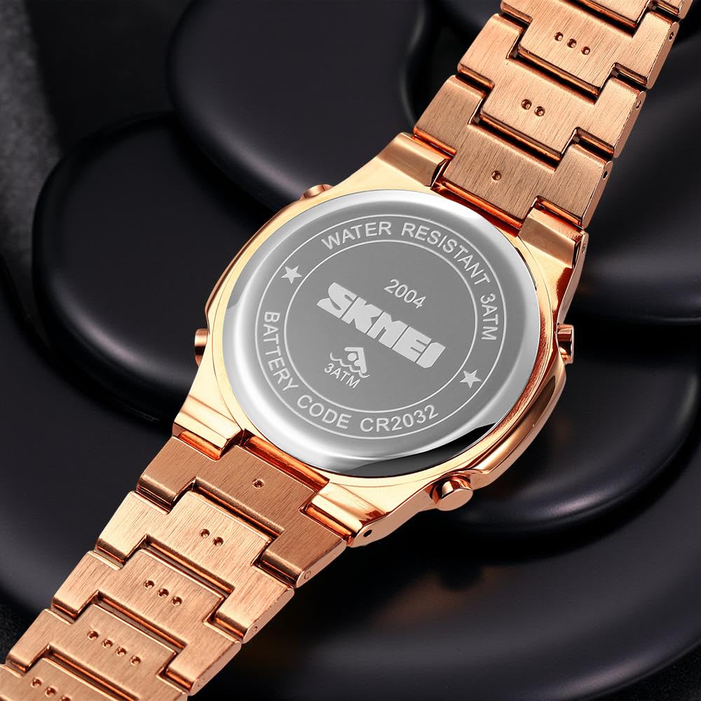 Premium Digital Sports Watch for Men with Stainless Steel Strap, Waterproof Style Wrist Watch for Casual Outdoor and Daily Wear