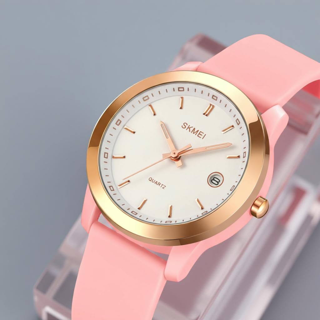 Elegant Analog Wrist Watch with Date Display for women