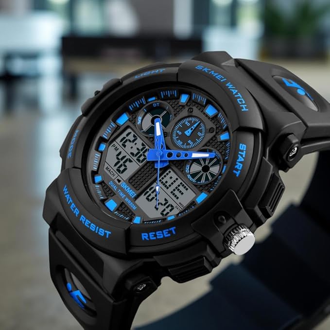 Premium Analog Digital Sports Watch for Men with Dual Display Alarm LED Light and Durable Strap