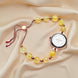 Analog Watch for Women with Yellow Metal Strap and Round Dial for Casual & Formal Wear