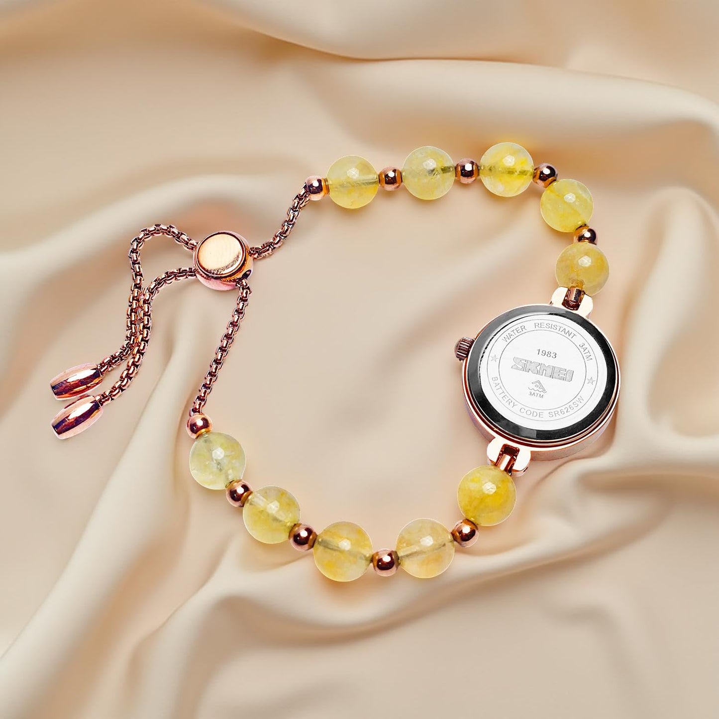 Elegant Pearl Chain Analog Watch for Women with Premium Rose Gold Finish and Adjustable Bracelet Design