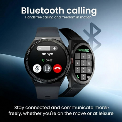 Premium AMOLED Smartwatch with Classic Round Dial and Advanced Fitness Features
