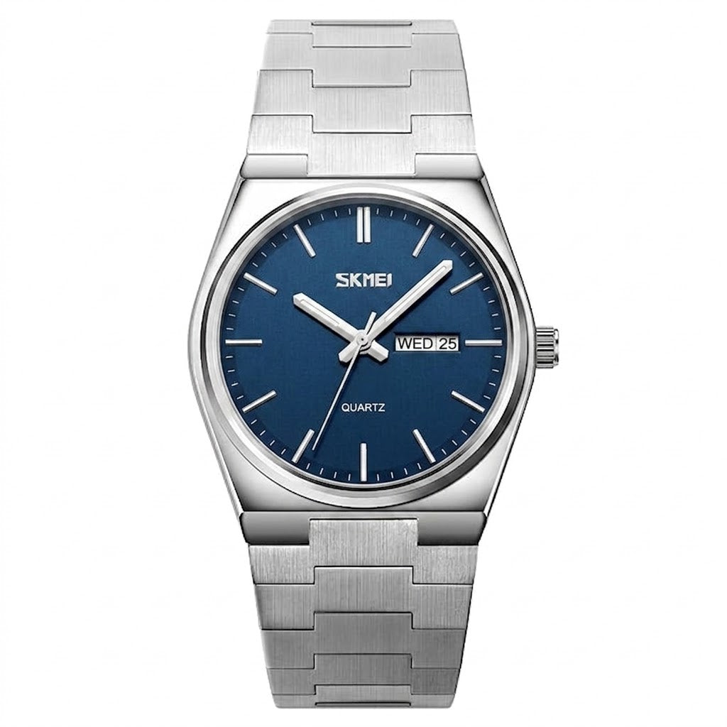 Men's Analog Quartz Stainless Steel Watch All-in-one Fashion, Water Resistant, Supply Calendar Week