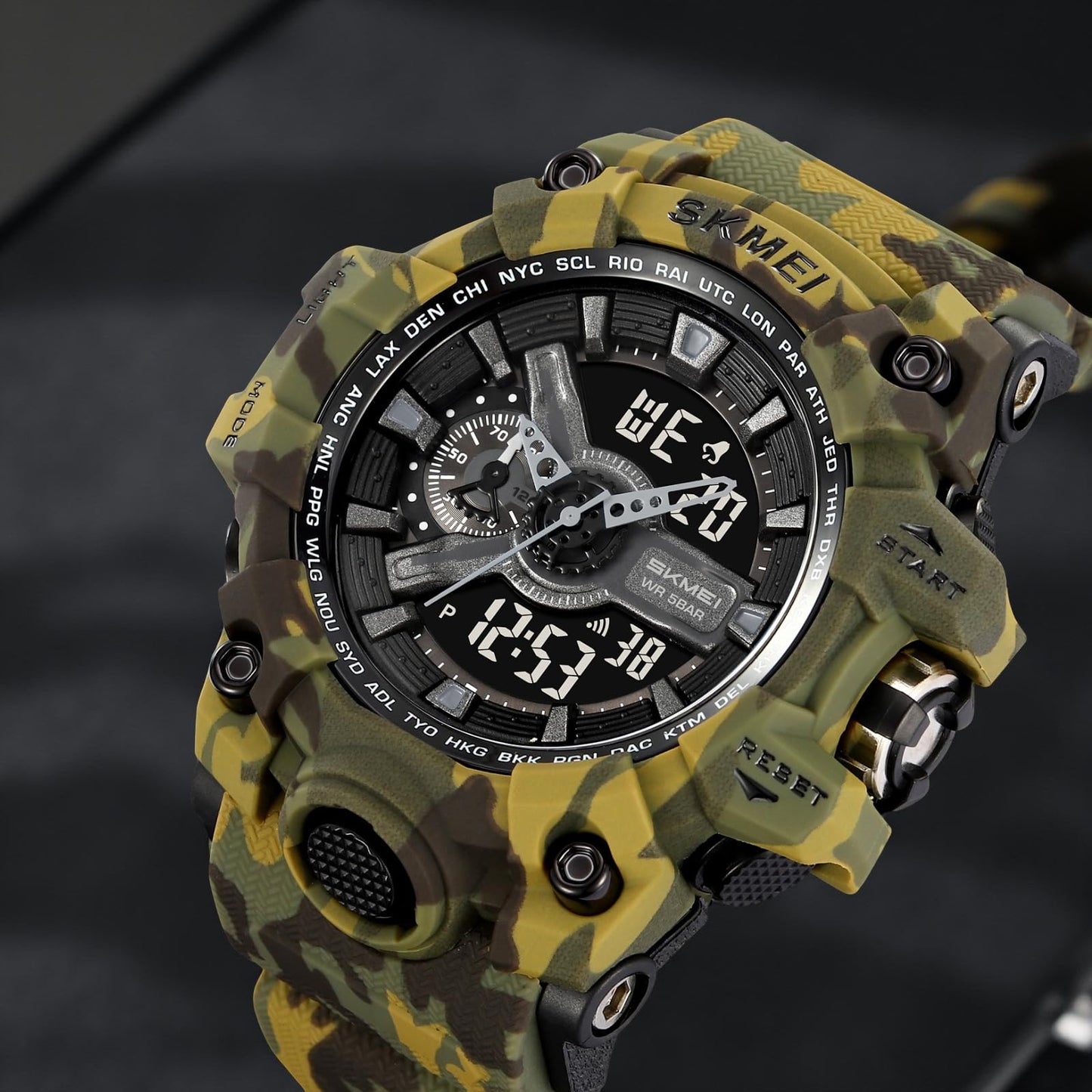 Rugged Dual Display Sports Watch for Outdoor Adventures for men