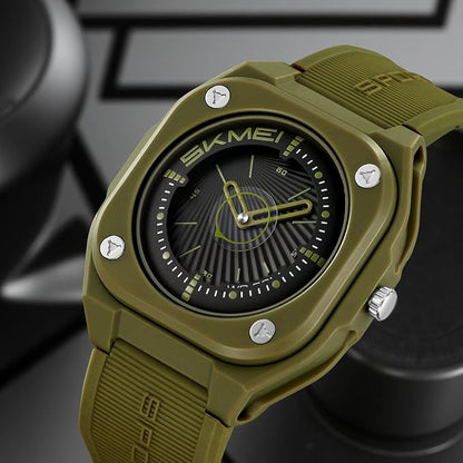 Minimalist Analog Wrist Watch with Textured Strap for men