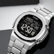 Digital Watch for Men with Silver Metal Strap and Round Dial for Casual & Formal Wear