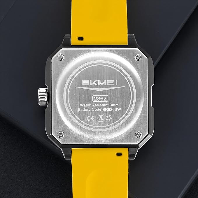 Silicone Men’s Analog Quartz Sports Watch Waterproof & Trendy Wheels Rolling Design