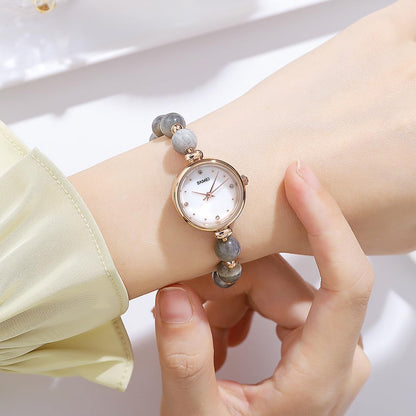 Elegant Pearl Chain Analog Watch for Women with Premium Rose Gold Finish and Adjustable Bracelet Design