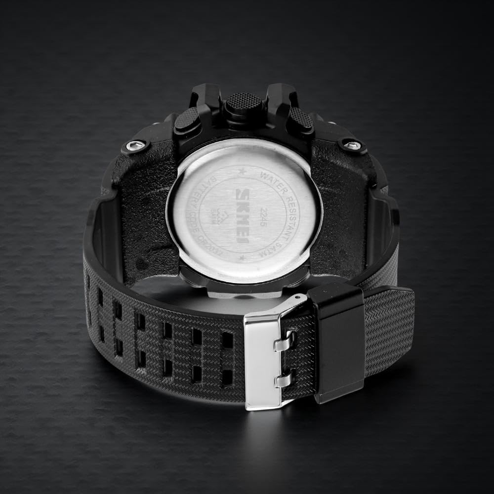 Rugged Digital Sports Watch for Men with Dual Time Display and Outdoor Adventure Style