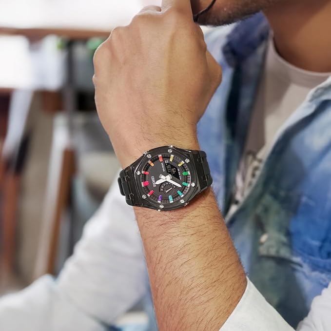 Analog Digital Watch – Multi Function Sports Watch with LED Display, Alarm, Stopwatch & Durable Strap