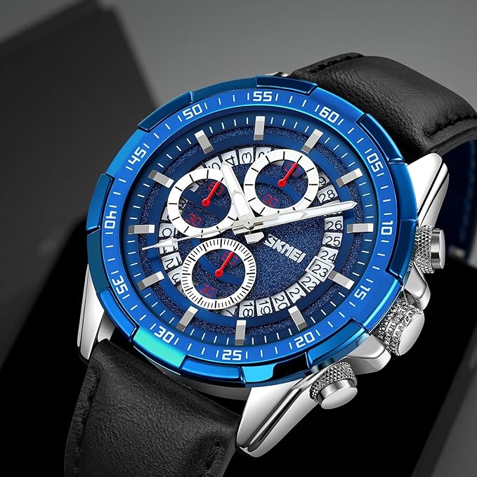 Luxury Analog Watch for Men with Designer Dial and Premium Leather Strap