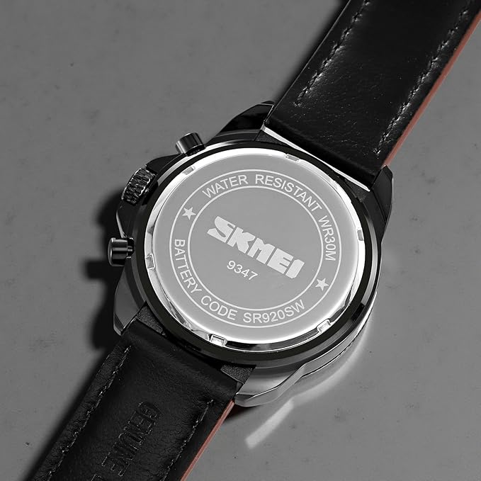 Men Quartz Watch Six Pointer Popular Leather Strap Waterproof Watch