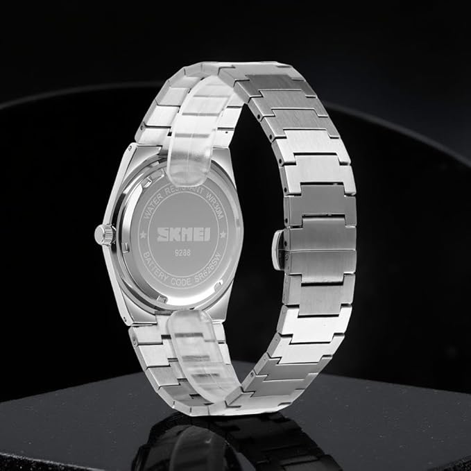 Men's Analog Quartz Stainless Steel Watch All-in-one Fashion, Water Resistant, Supply Calendar Week