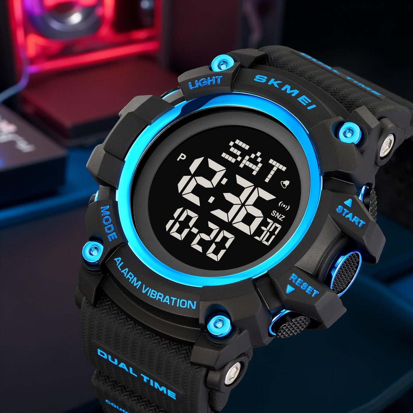 Outdoor Digital Sports Watch with Vibration Alert for men
