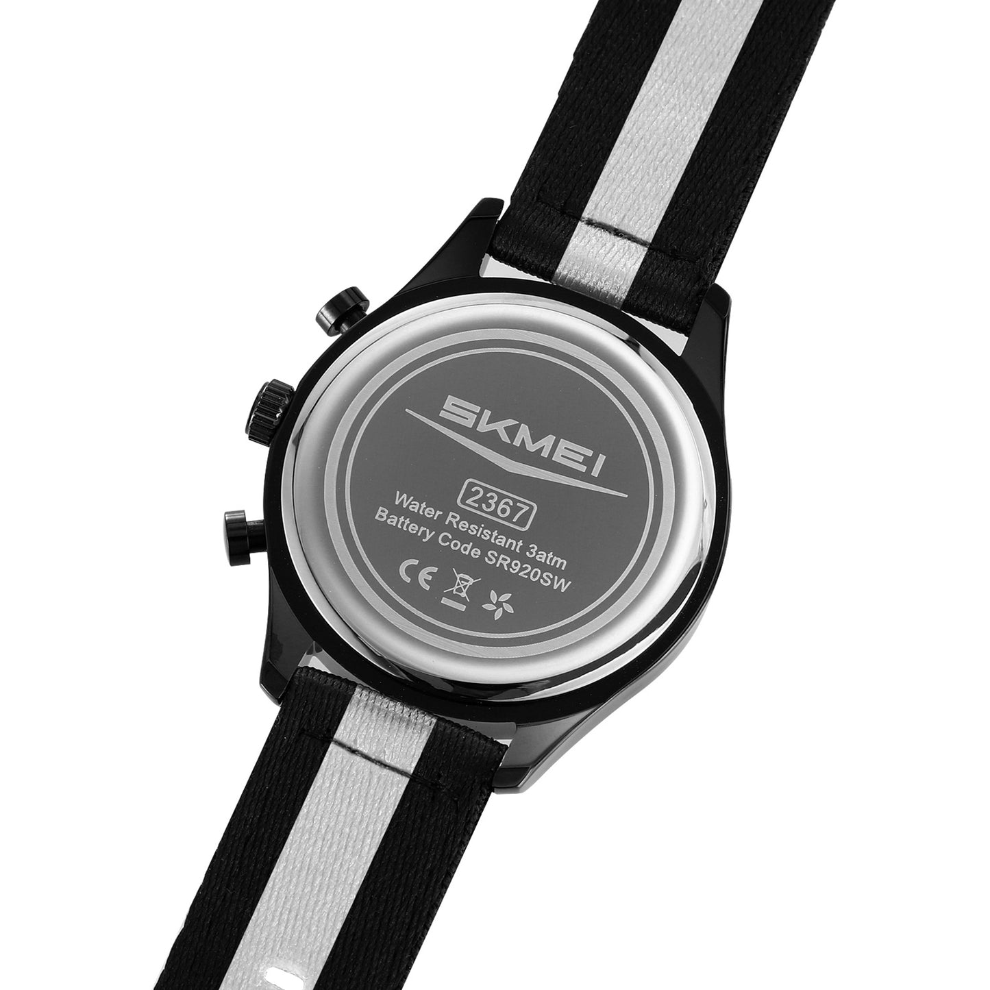 Skmei Quartz Analog Black Dial Zinc Alloy Case Nylon Strap Watch for Men - 2367