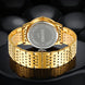 Analog Watch for Men with Gold Stainless Steel Strap and Round Dial for Casual & Formal Wear