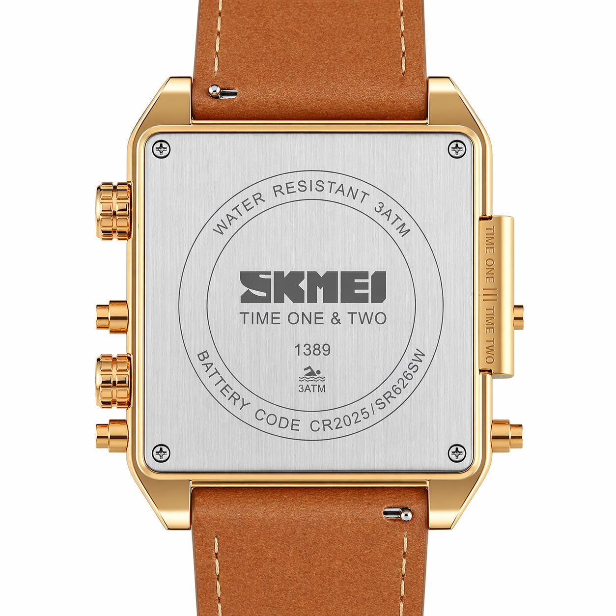 Multi Display Analog Digital Wrist Watch with Leather Strap For Men