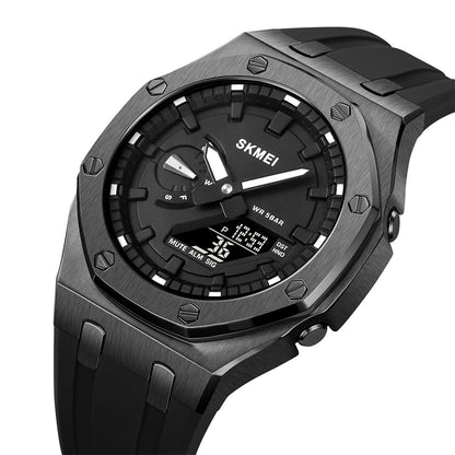 Premium Analog Digital Wrist Watch with Silicone Strap