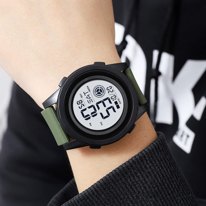 Rugged Digital Sports Wristwatch with Flexible Strap for men