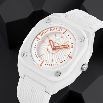 Minimalist Analog Wrist Watch with Textured Strap for men