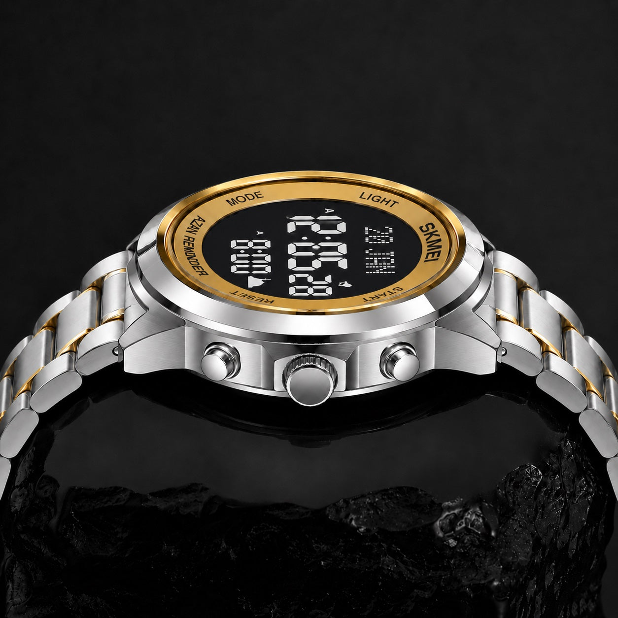 Digital Watch with Stainless Steel Strap for men