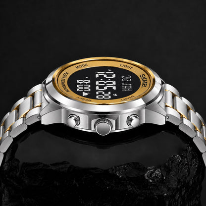 Digital Watch with Stainless Steel Strap for men