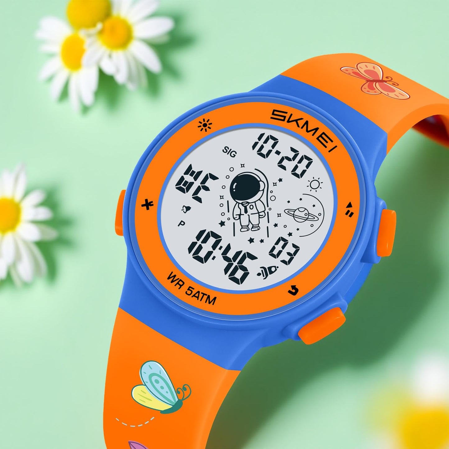 Kids Digital Watch with Cartoon Space Design and Soft Comfortable Strap for Daily Wear