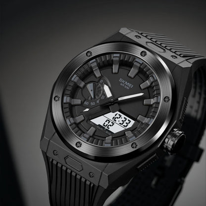 Men's Analog-Digital Sports Watch with Silicone Strap