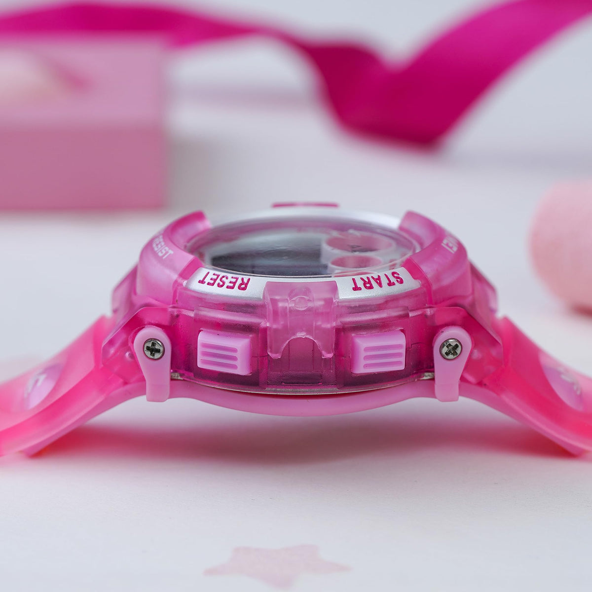 Digital Watch for Kids with Pink Polyurethane Strap and Round Dial for Casual & Formal Wear