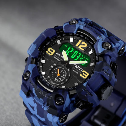 Premium Analog Digital Sports Watch for Men with Dual Time LED Display Alarm and Rugged Design