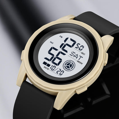 Rugged Digital Sports Wristwatch with Flexible Strap for men