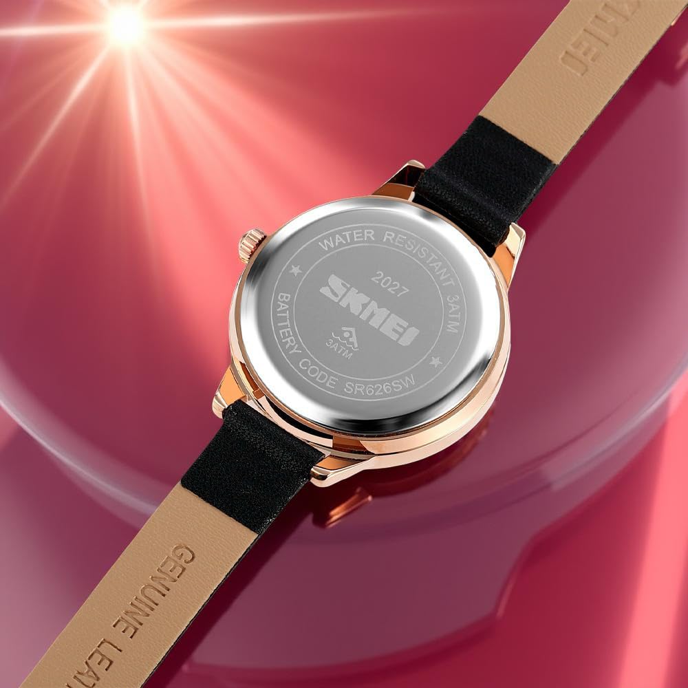 Elegant Women Wristwatch with Sparkling Rhinestone Bezel and Textured Strap