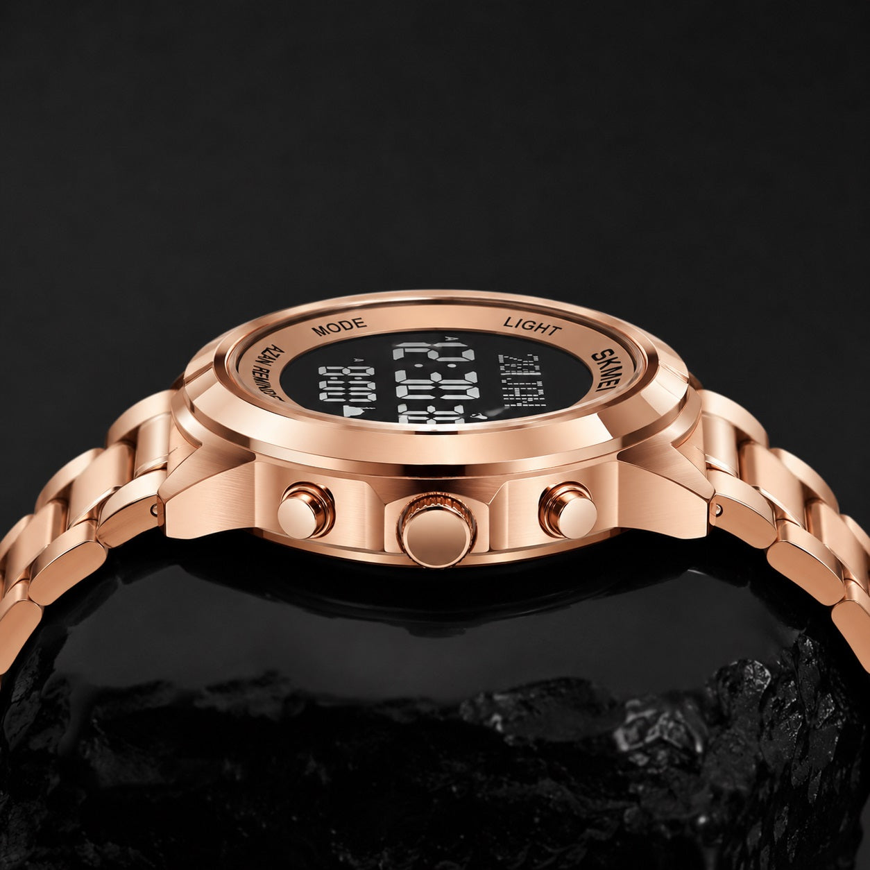 Digital Watch with Stainless Steel Strap for men