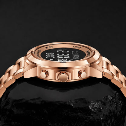 Digital Watch with Stainless Steel Strap for men