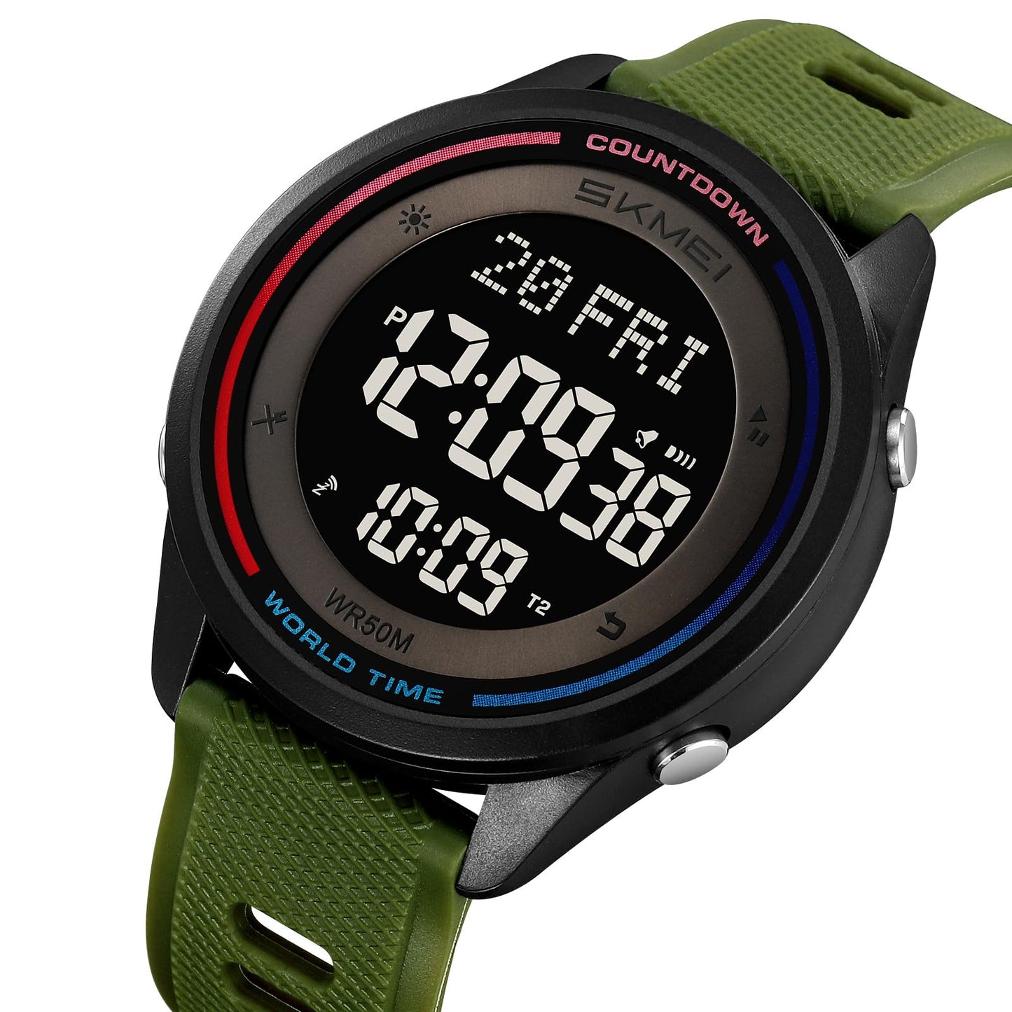 Digital Sports Wrist Watch with Silicone Strap for men