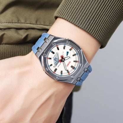 Premium Analog Digital Wrist Watch with Silicone Strap