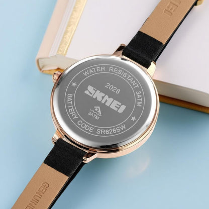 Elegant Analog Quartz Timepiece for women with Crystal Accents and Textured Strap