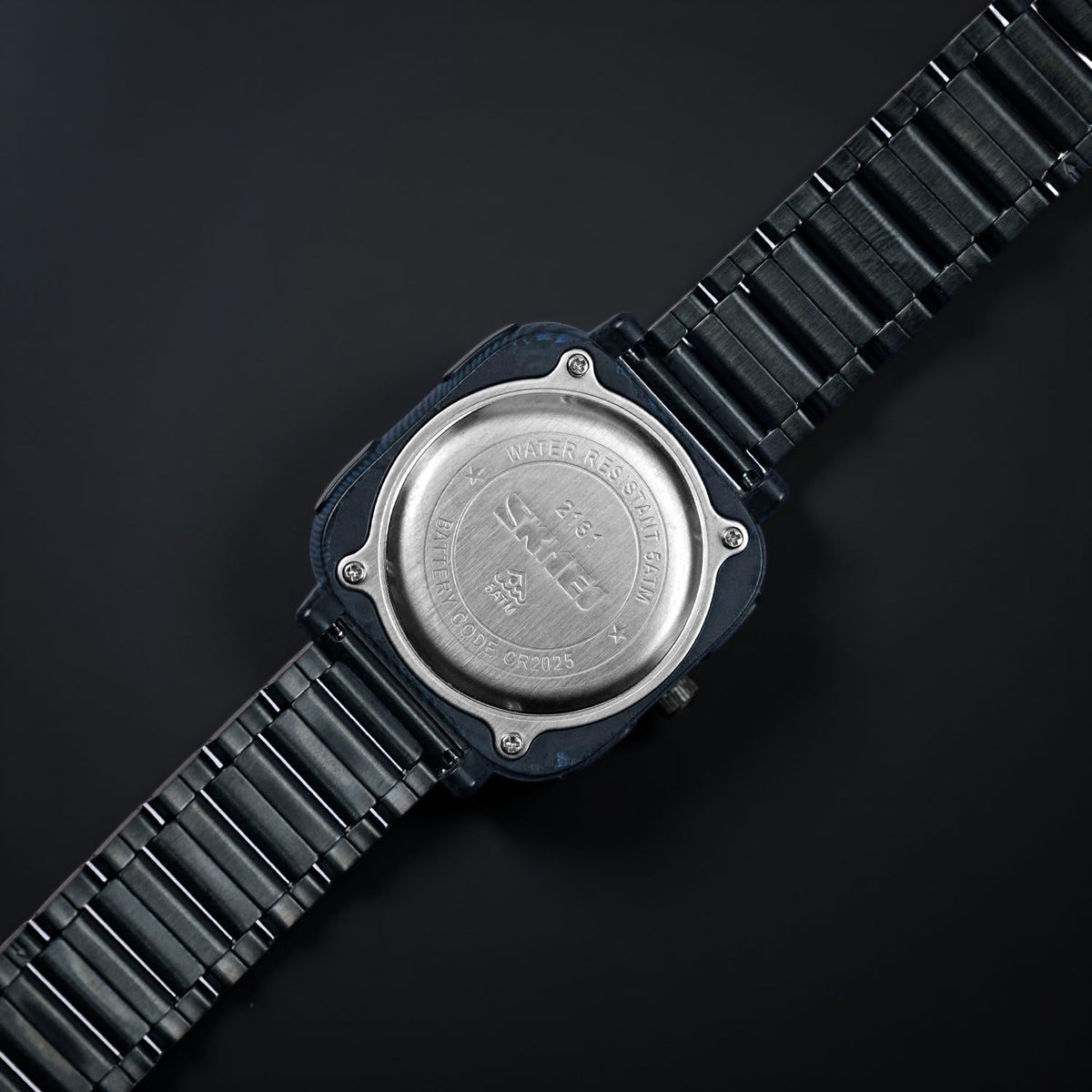 Digital Watch for Men with Black Stainless Steel Strap and Round Dial for Casual & Formal Wear