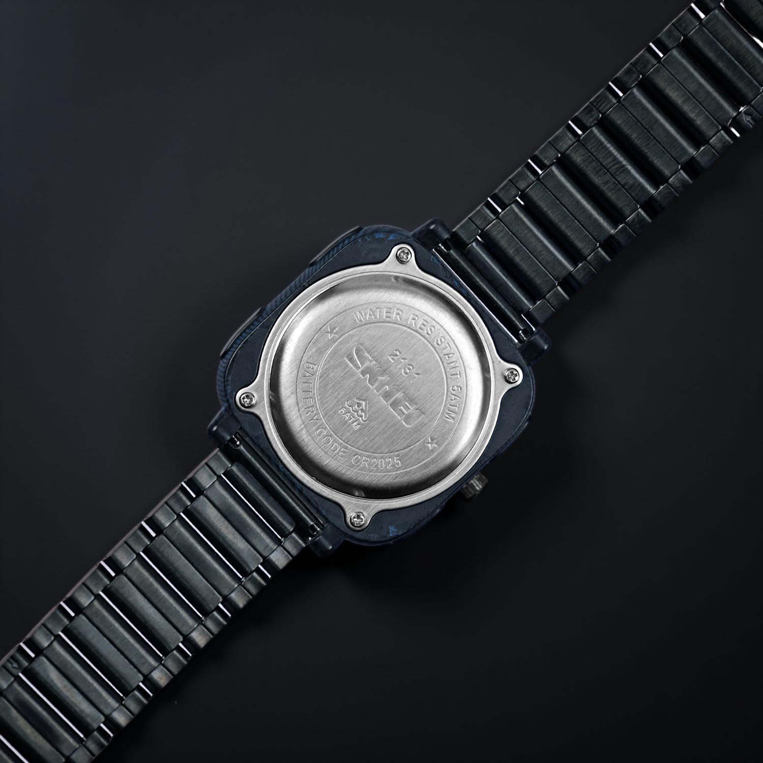 Digital Watch for Men with Black Stainless Steel Strap and Round Dial for Casual & Formal Wear