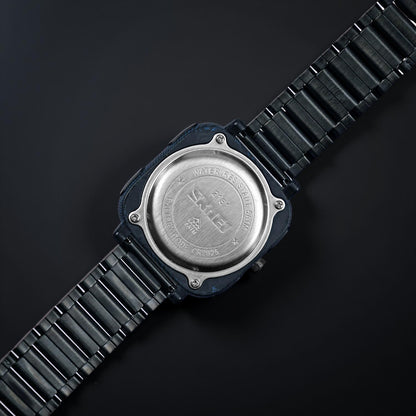 Square Digital Wrist Watch with Metal Strap