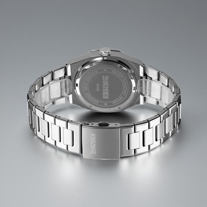 Premium Black Watch for Men – Stainless Steel Strap, Analog Dial with Date Function