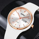 Analog Watch for Women with White Silicone Strap and Round Dial for Casual & Formal Wear