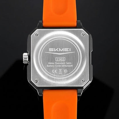 Silicone Men’s Analog Quartz Sports Watch Waterproof & Trendy Wheels Rolling Design