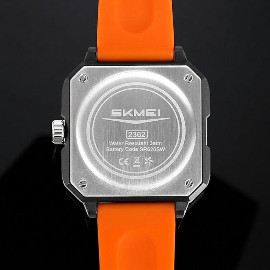 Rolling Watch for Men with Orange Silicone Strap and Round Dial for Casual & Formal Wear