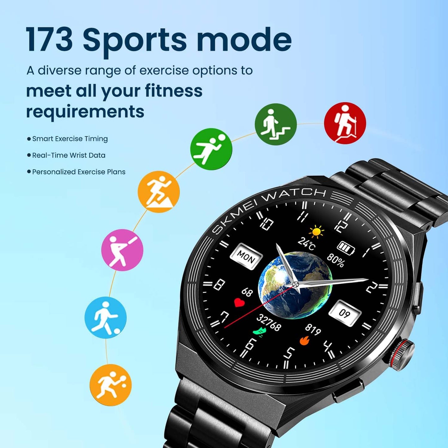 Premium AMOLED Smartwatch with Classic Round Dial and Advanced Fitness Features